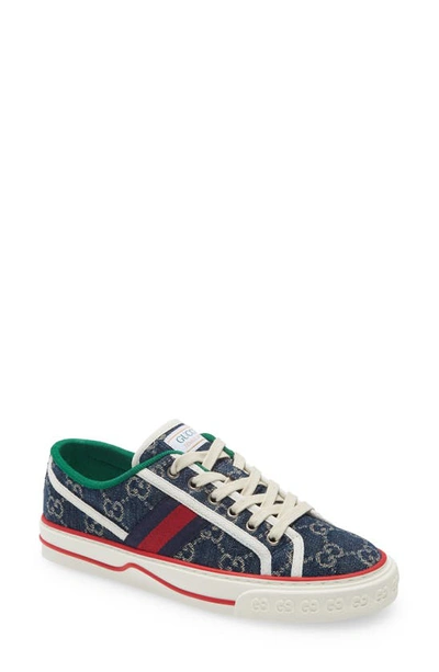 Shop Gucci Tennis 1977 Sneaker In Blue Tea