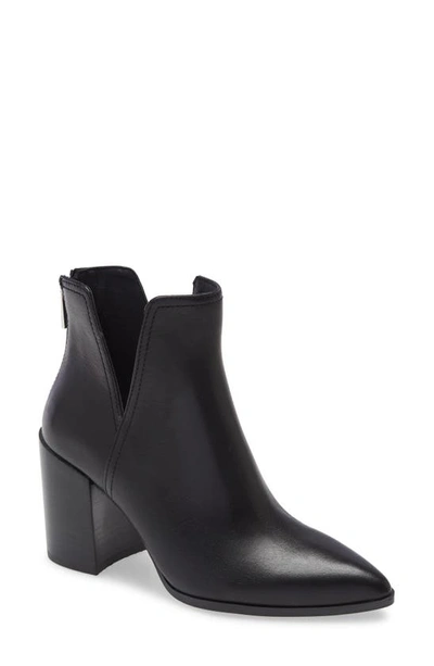 Shop Steve Madden Darci Pointed Toe Bootie In Black Leather