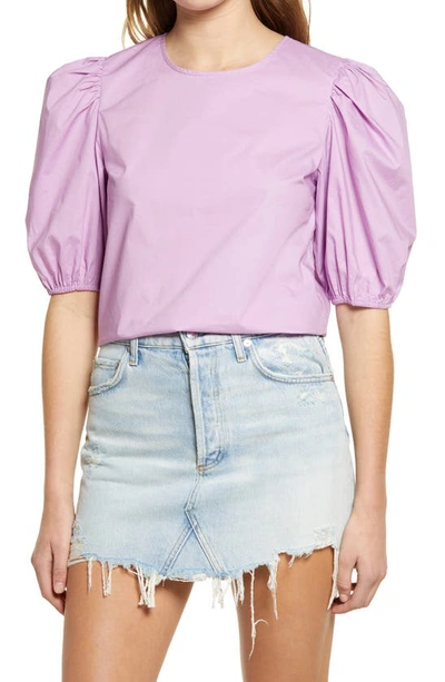 Shop English Factory Puff Sleeve Top In Lilac