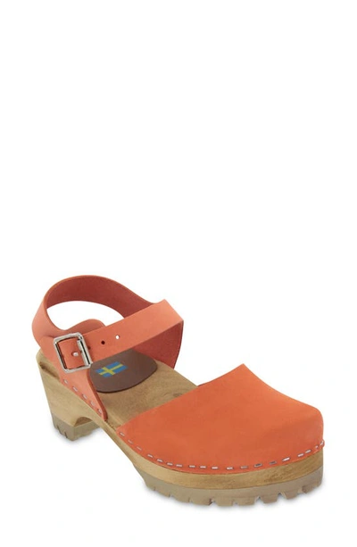 Shop Mia Freja Platform Clog In Orange Leather