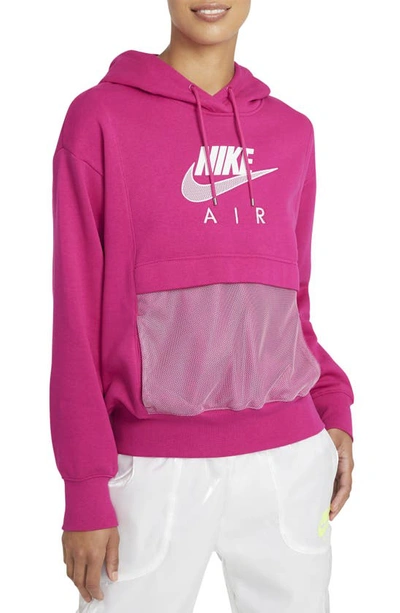Shop Nike Sportswear Air Hoodie In Fireberry/ White