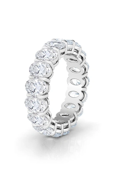 Shop Hautecarat Oval Cut Lab Created Diamond 18k Gold Eternity Band In White Gold