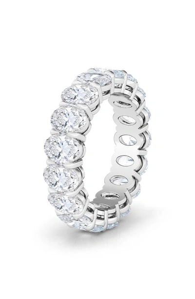 Shop Hautecarat Oval Cut Lab Created Diamond 18k Gold Eternity Band In White Gold