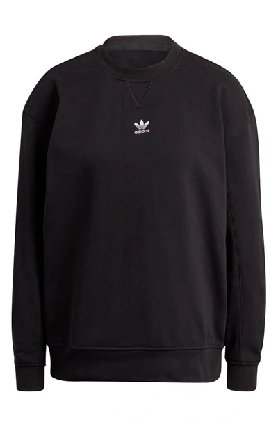 Adidas Originals Originals Trefoil Crewneck Sweatshirt In Black/black |  ModeSens