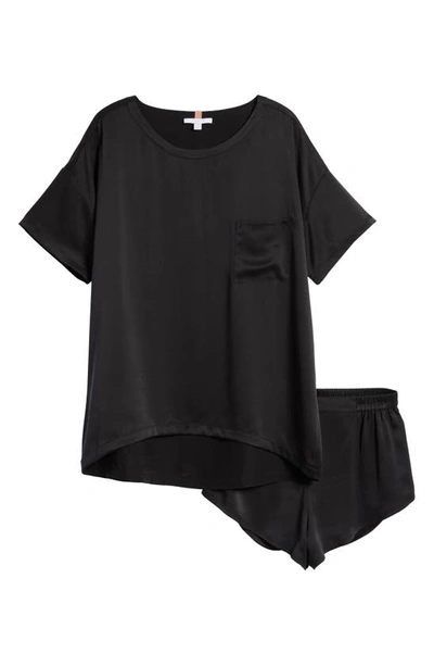 Shop Lunya Washable Silk Short Pajamas In Immersed Black