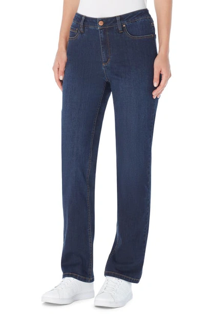 Shop Jones New York Lexington High Waist Straight Leg Jeans In Indigo Wash