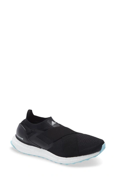 Shop Adidas Originals Ultraboost Slip-on Dna Running Shoe In Black/ White/ Hazy Sky