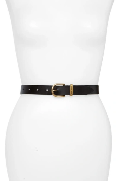 Shop Isabel Marant Zadd Leather Belt In Black/ Brass