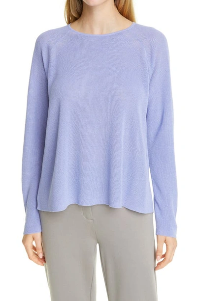 Shop Eileen Fisher Organic Linen & Cotton Raglan Sweater In Hydra