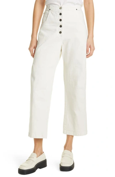 Shop Rachel Comey Elkin High Waist Crop Trousers In Dirty White