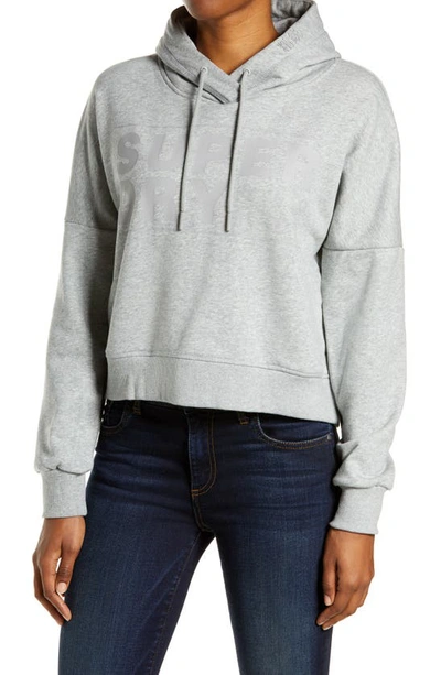 Shop Superdry Core Sport Crop Hoodie In Grey Marl