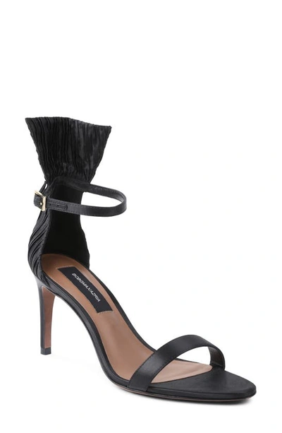 Shop Bcbgmaxazria Tara Ankle Strap Sandal In Black Satin