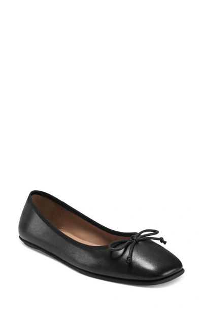 Shop Aerosoles Catalina Flat In Black Leather