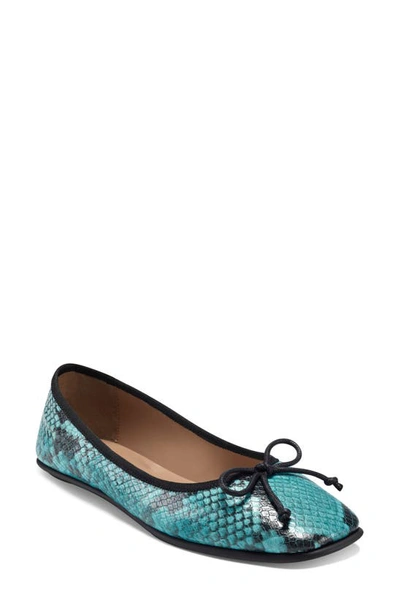 Shop Aerosoles Catalina Flat In Blue Snake