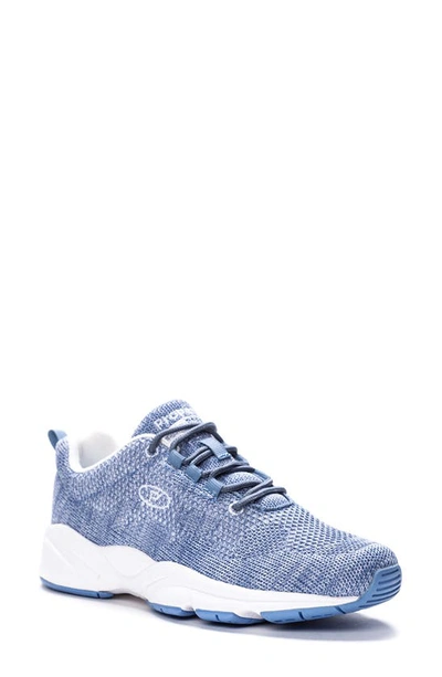 Shop Propét Stability Fly Sneaker In Denim/ White Fabric