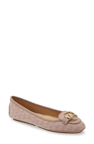 Shop Michael Michael Kors Lillie Moccasin Flat In Soft Pink/ Fawn