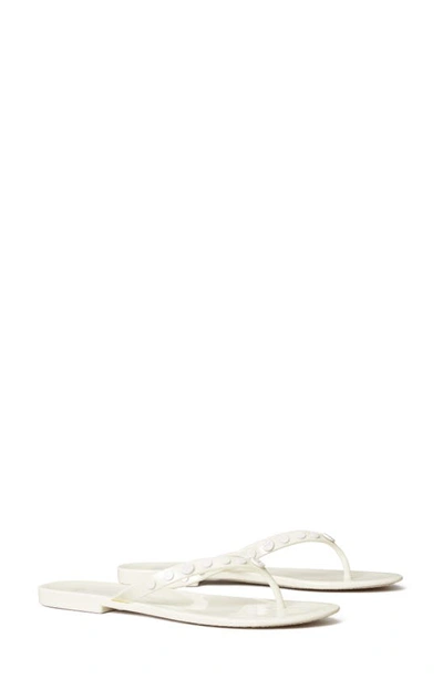 Shop Tory Burch Studded Jelly Flip Flop In New Ivory
