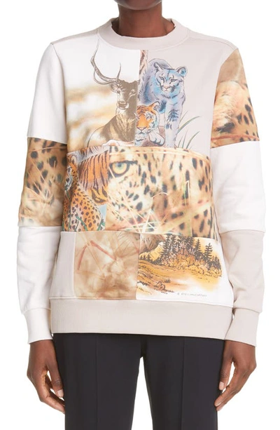 Shop Stella Mccartney Nature Patchwork Sweatshirt In Parchment Jersey