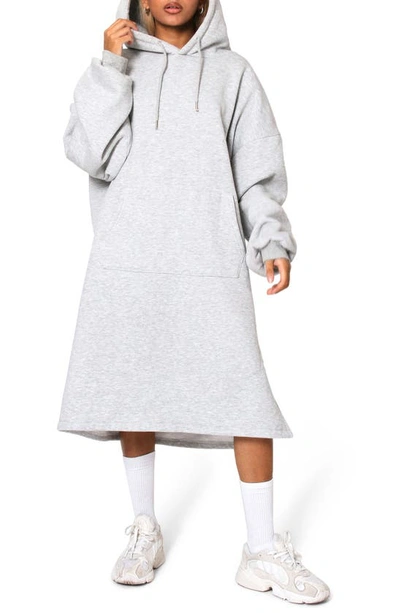 Shop Absence Of Colour Kuben Hoodie Midi Dress In Grey