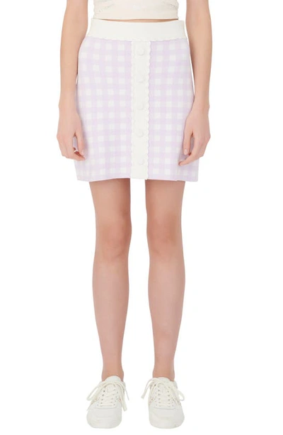 Maje Womens Parma Violet Jimmy Check Woven Mini Skirt 8 In Parma