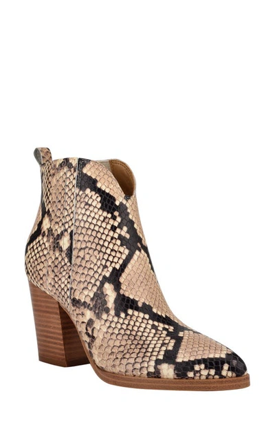 Shop Marc Fisher Ltd Annabel Bootie In Natural Multi Print Leather