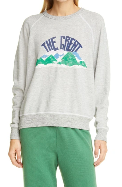Shop The Great Mountain The College Sweatshirt In Light Heather Grey