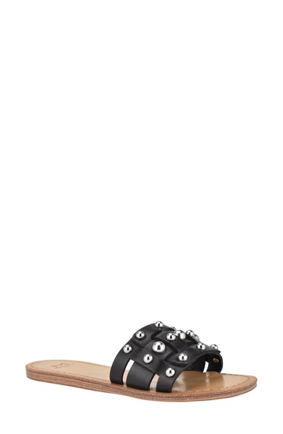 Shop Marc Fisher Ltd Pacca Slide Sandal In Black Leather