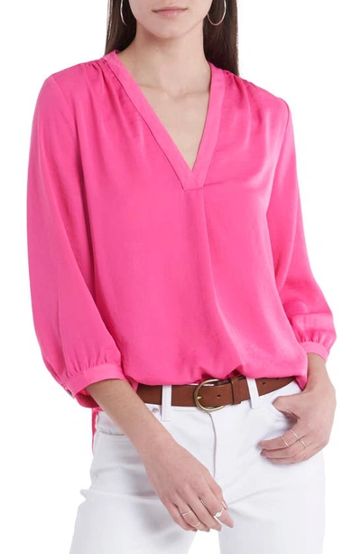 Shop Vince Camuto Rumple Fabric Blouse In Bright Hibiacus