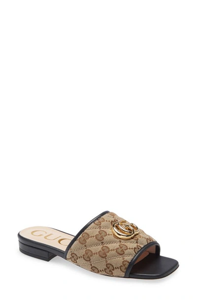 Shop Gucci Jolie Slide Sandal In Beige/ebony