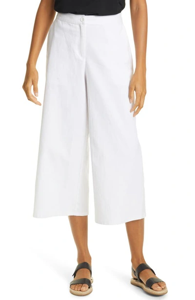 Shop Eileen Fisher Wide Leg Crop Pants In White