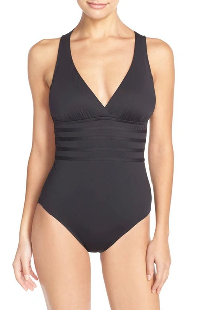 Shop La Blanca Cross Back One-piece Swimsuit In Black