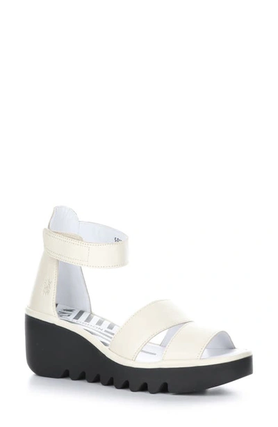 Shop Fly London Bono 290 Wedge Sandal In Off White Mousse