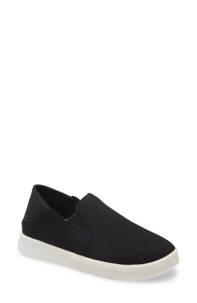 Shop Olukai Ki‘ihele Slip-on Sneaker In Black / Black Fabric