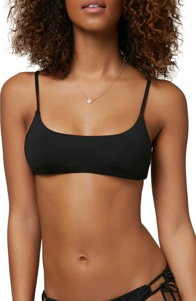Shop O'neill Surfside Saltwater Solid Bralette Bikini Top In Black