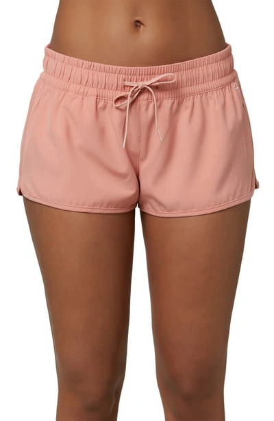 Shop O'neill Laney Stretch Tie Waist Board Shorts In Canyon Clay