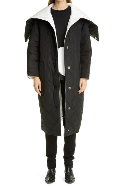 Shop Burberry Chalkwell Oversize Reversible Quilted Jacket In Black