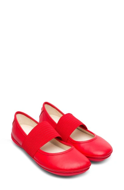 Shop Camper Right Nina Leather Ballerina Flat In Red