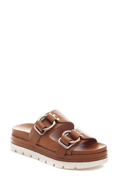 Shop Jslides Baha Slide Sandal In Tan Leather