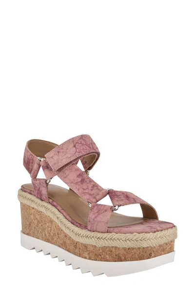 Shop Marc Fisher Ltd Gylian Platform Wedge Sandal In Confetto Suede