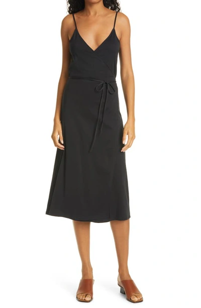 Shop Frame Morgan Wrap Dress In Noir