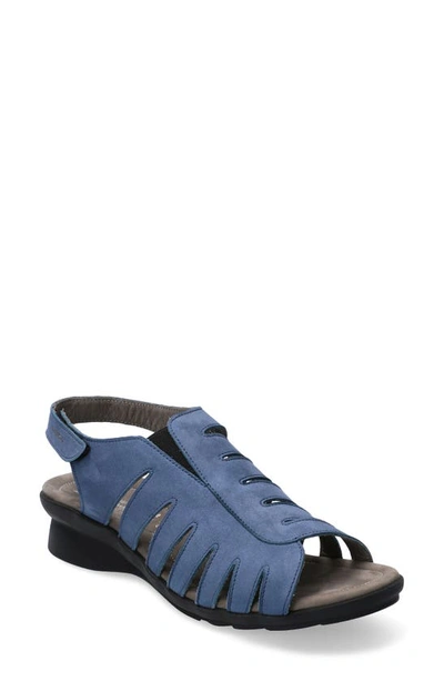 Shop Mephisto Praline Slingback Sandal In Denim Leather