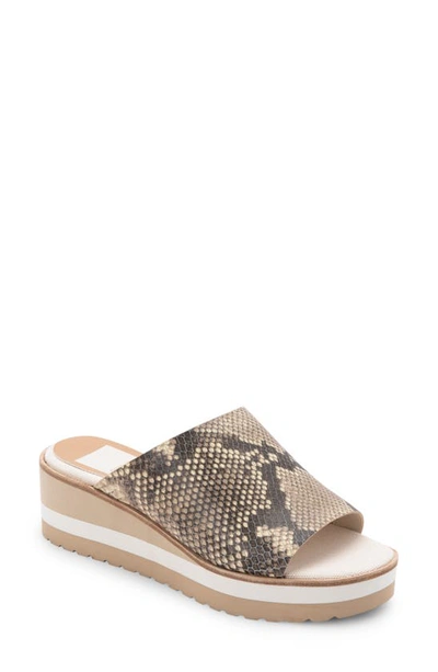 Shop Dolce Vita Freta Platform Wedge Sandal In Stone Snake Print