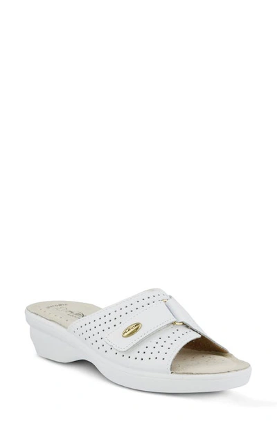 Flexus By Spring Step Kea Slide Sandal In White Suede