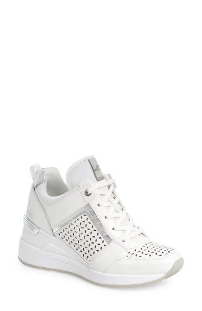 Shop Michael Michael Kors Georgie Trainer Sneaker In Optic White Leather