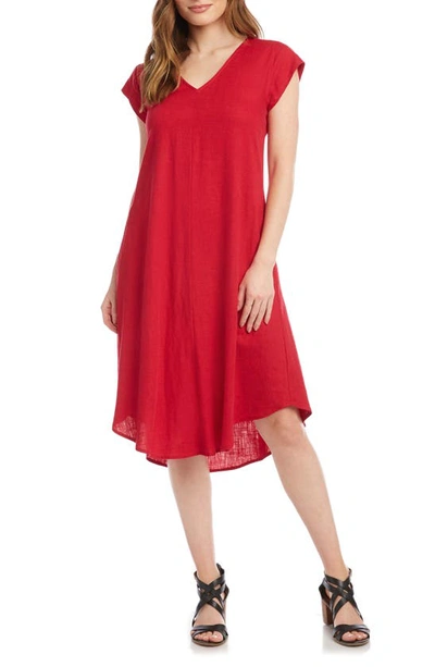 Shop Karen Kane V-neck Swing Dress In Red