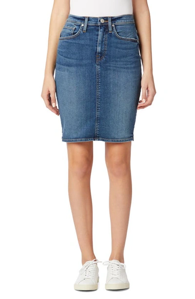 Shop Hudson Centerfold Extended High Waist Denim Skirt In Temptation