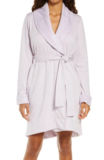 Shop Ugg Blanche Ii Short Robe In Lilac Frost Heather