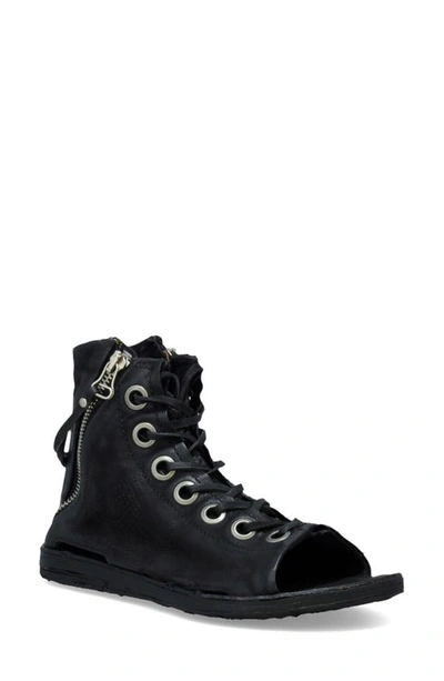 Shop As98 Rhett Lace-up Sandal In Black Leather