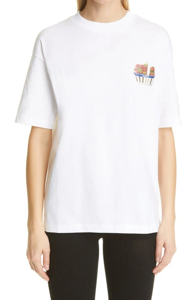 Shop Jacquemus Le Fraises Strawberry Graphic Tee In White