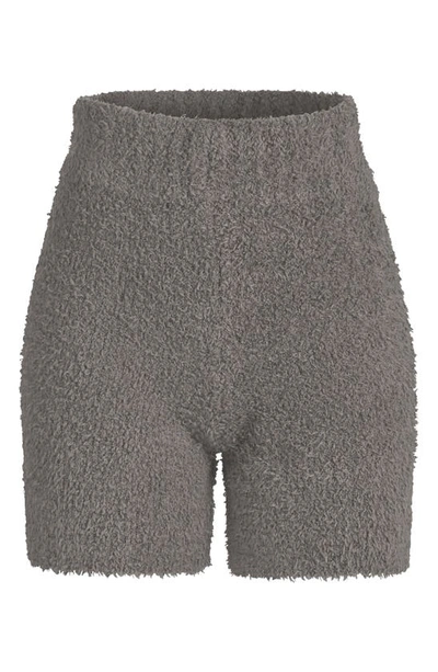 Shop Skims Cozy Knit Shorts In Smoke